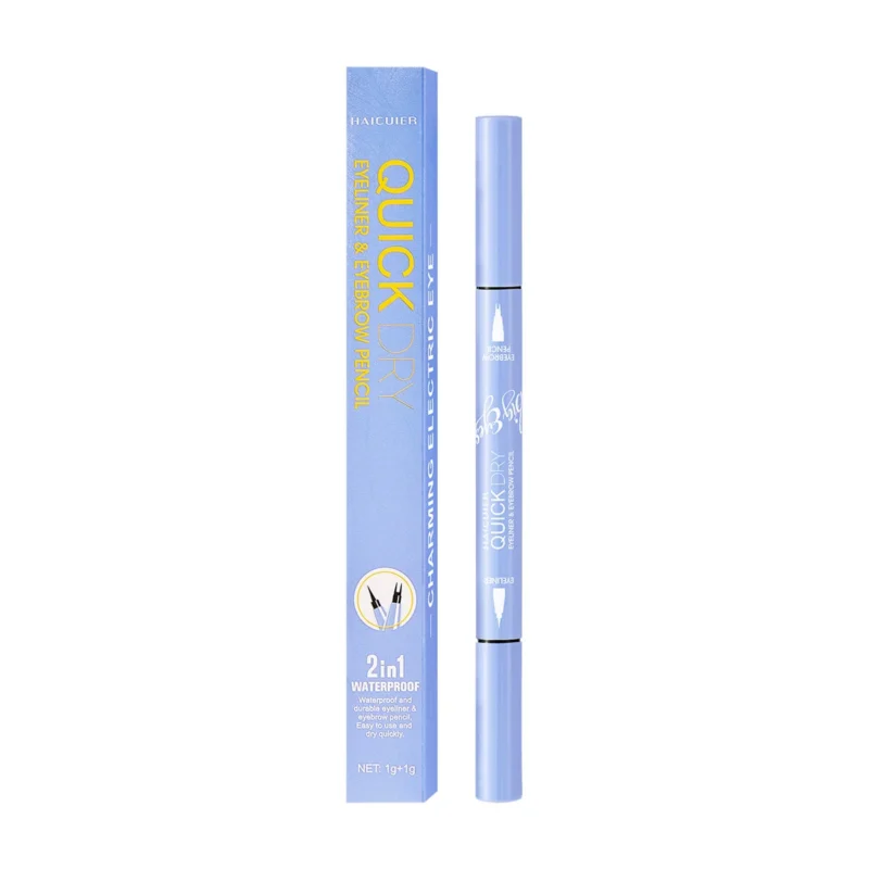 2-in-1 Eyeliner and Eyebrow Pencil Waterproof Long-Lasting Dual-Ended Makeup Pen