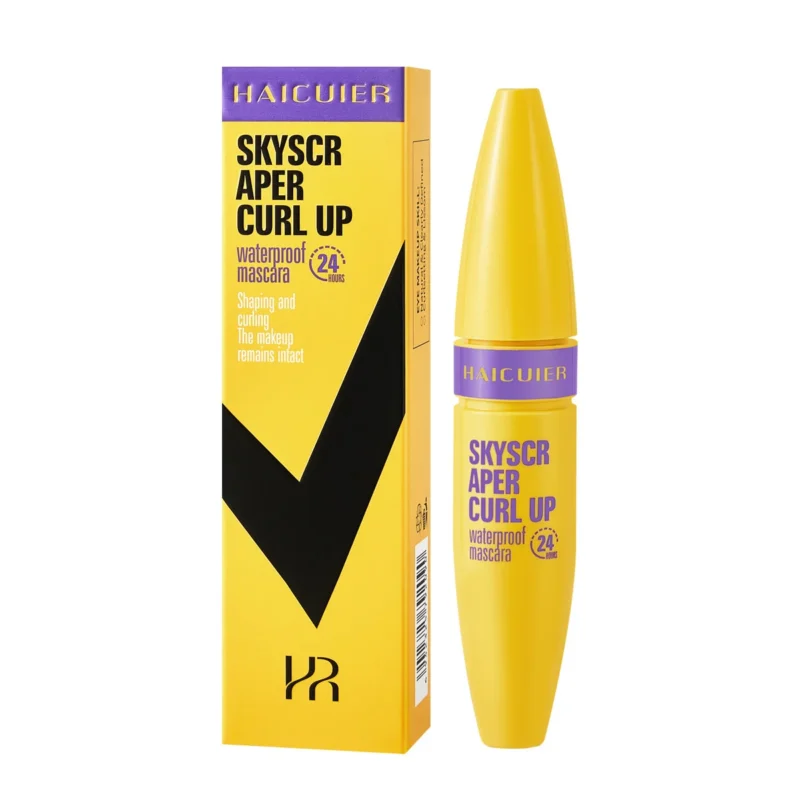 4d-mascara-waterproof-curling-volumizing-long-lasting-hai-qbxgfsva-1 4D Waterproof Mascara providing curling, volumizing, and long-lasting smudge-proof eyelash makeup in yellow and pink packaging