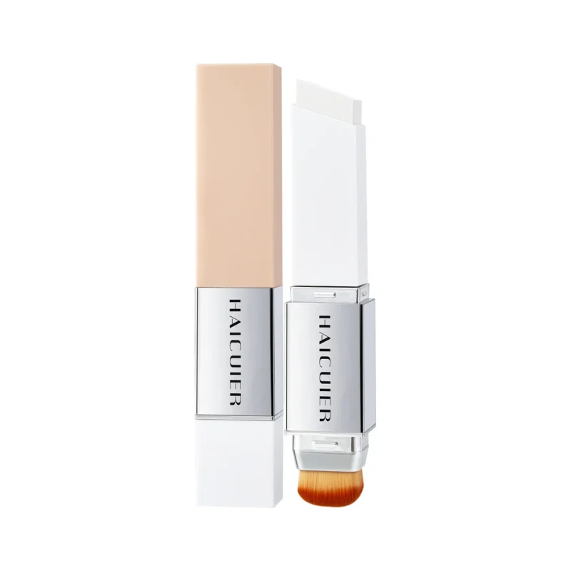 Foundation Stick 2-in-1 Dual-Ended with Brush Full Coverage Moisturizing Lightweight Cream Foundation